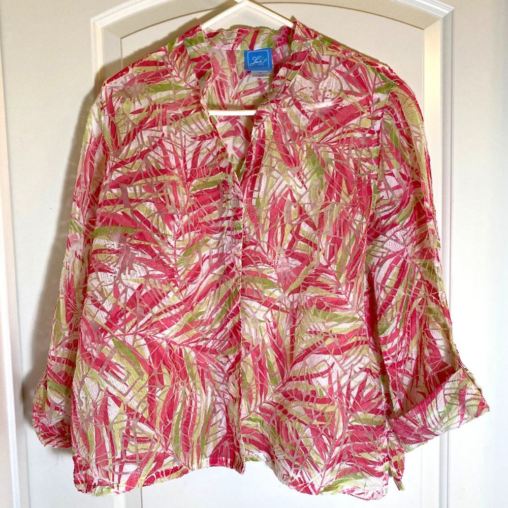 Lara Lane Semi-Sheer Ladies Blouse Size 14